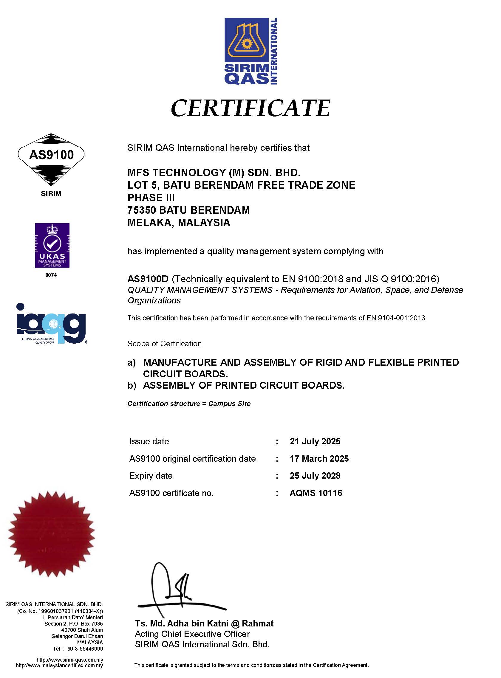 MFSM AS 9100 Page 1